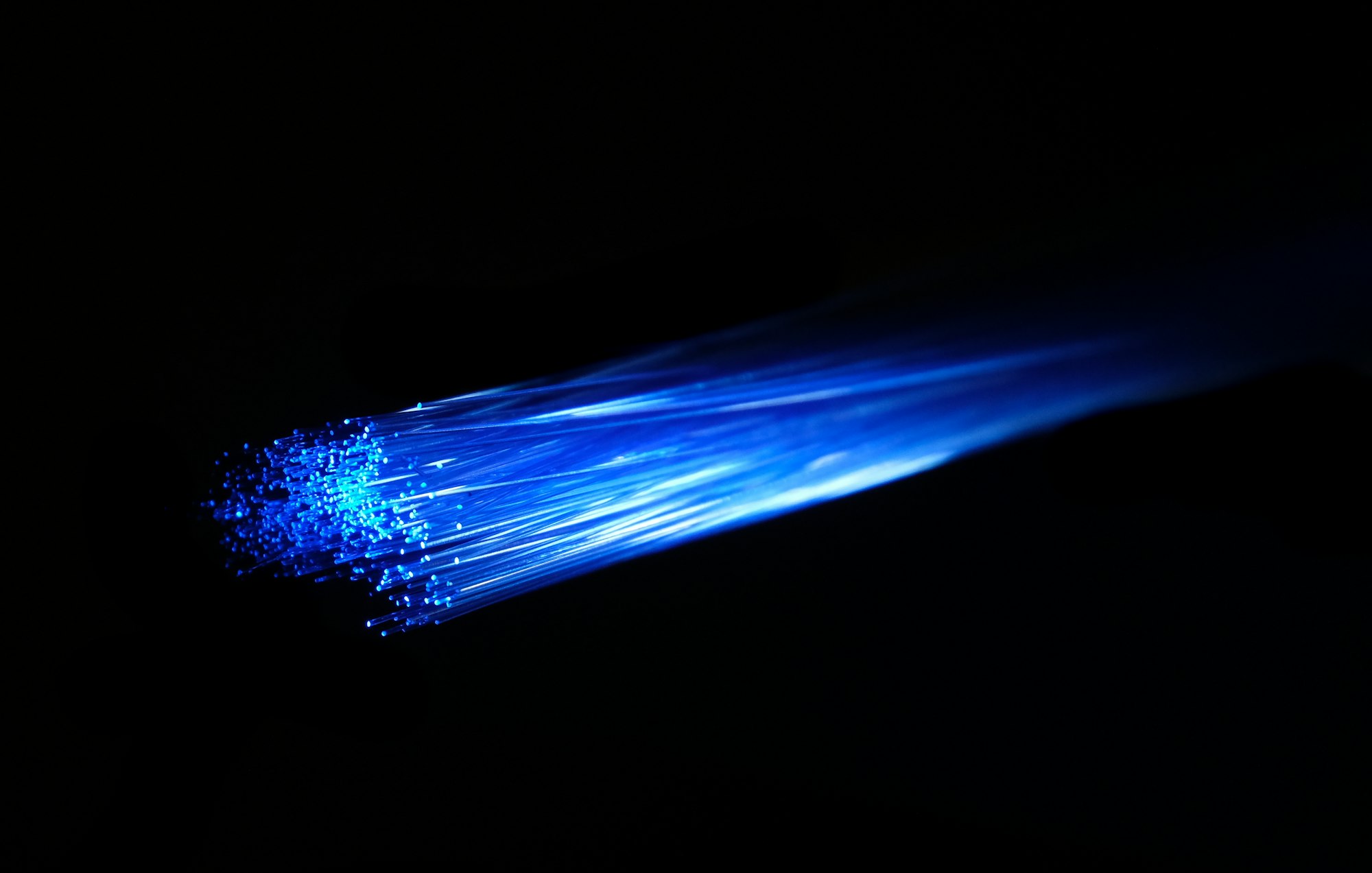 Light traveling through a fibre-optic cable